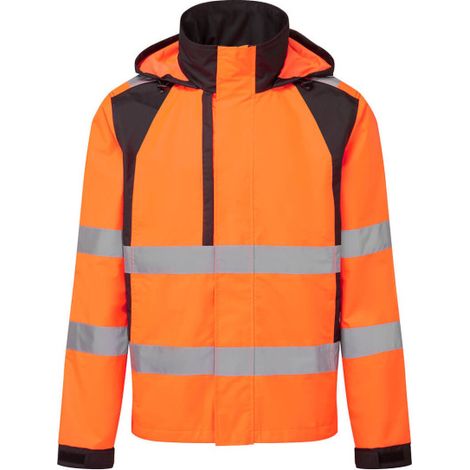 Chubasquero WX2 Eco Alta Visibilidad Naranja/Negro, impermeable PORTWEST CD860 L Naranja/Negro