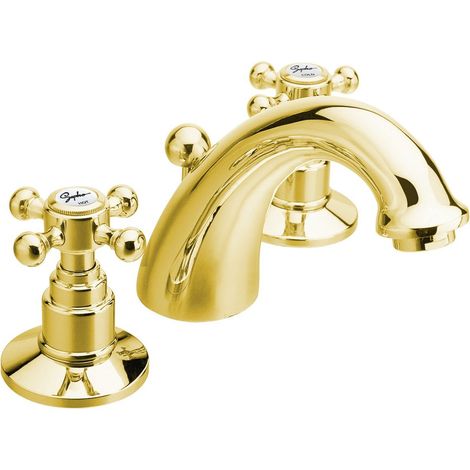ANTEA Mitigeur de lavabo 3 trous avec vidage, doré