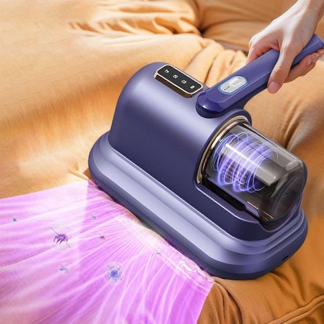 Aspirapolvere portatile multifunzione da 100 W ad alta potenza per materassi, con funzione antiacaro e filtro, pulisce efficacemente i tessuti. FLYE1976 Blu (1/5)