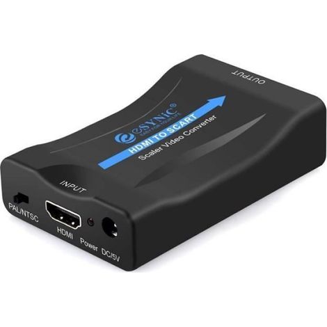 Adaptateur HDMI vers Péritel - eSynic - Convertisseur HDMI vers SCART - 1080p - Audio Stéréo - Plug and Play (1/4)