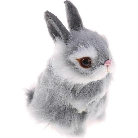 Mini lapins en peluche réalistes et mignons, fourrure réaliste, animal, lapin de Pâques, jouet de simulation, modèle, cadeau, miniatures, décorations (peluches lapins) (1/5)