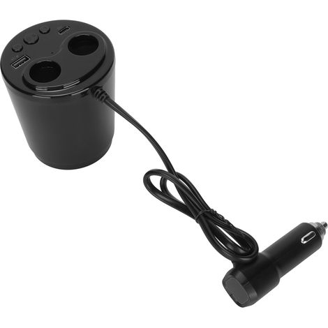 Adaptateur allume-cigare double USB avec transmetteur FM Bluetooth et appels mains libres 12-24 V universel pour automobile sans télécommande (1/5)