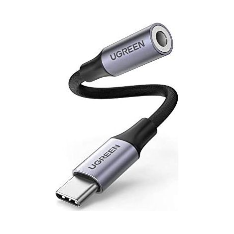 Ugreen cavo adattatore da usb c a aux 35 mm femmina 10 cm - grigio siderale (1/5)