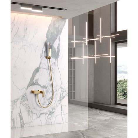 Imex -  Grifo Monomando Ducha y Bañera  Oro Serie  Pisa