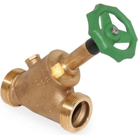 KEMPER-Standard Freistromventil Absperrventil DN32 1 1/2'' AG mit Entleerstopfen 1702G032 (1/2)