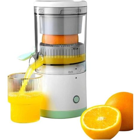 Presse-Agrumes Électrique - 123 - Moteur Puissant - Rechargeable - Facile à Nettoyer - Orange (1/4)