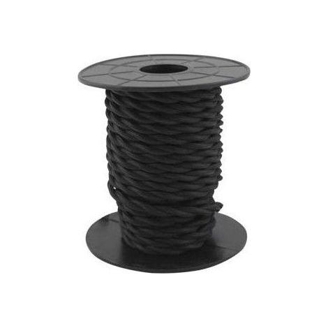 Cavo elettrico tessile 10 metri 2x0,75 mm intrecciato nero GSC 3902977