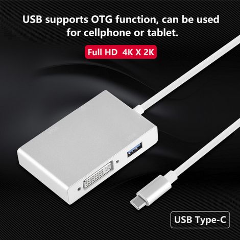 Questo convertitore video ad alta definizione utilizza un chip IC avanzato ed è compatibile con adattatori da USB-C a HDMI, VGA e DVI. Supporta configurazioni a doppio schermo e una trasmissione del s (1/4)