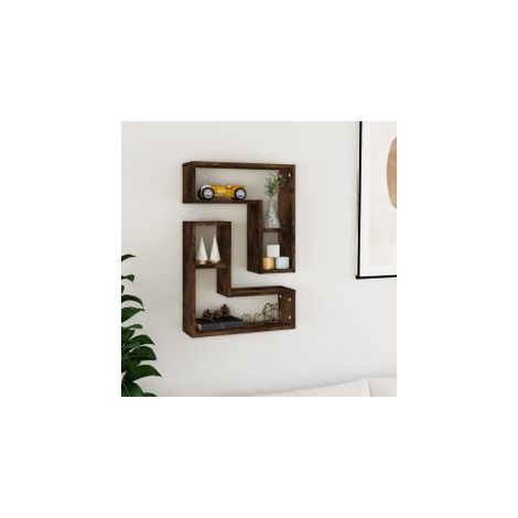 Étagères murales 2 pcs Chêne fumé 50x15x50 Bois d'ingénierie (1/5)