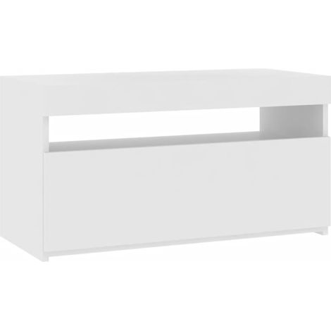 Mobile TV multimediale scaffale per televisione televisione buffet sala da pranzo soggiorno camera da letto con luci a LED 75 x 35 x 40 cm bianco 020026611
