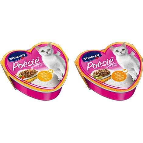 Vitakraft Katzenfutter Poesie - 15x Huhn und Gartengemüse + 15x Pute in Käsesauce (1/3)
