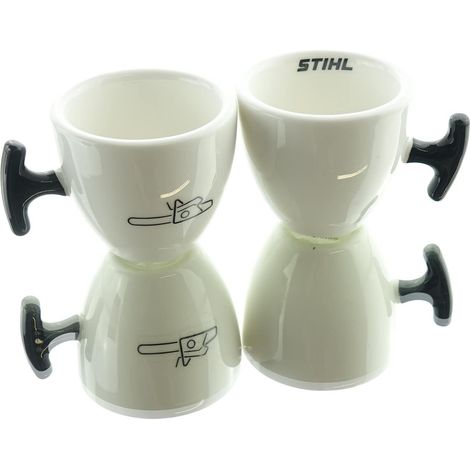STIHL® Espressotasse Weiß mit schwarzem Griff 2er Set - 0421 600 0078 (1/4)
