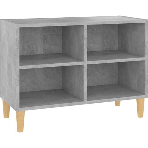 TV-Schrank mit Massivholz-Beinen Betongrau 69,5x30x50 cm vidaXL