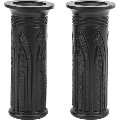 T052 Lot de 2 poignées de guidon en plastique antidérapantes et absorbant les chocs pour VTT, vélo électrique et scooter. (1/5)