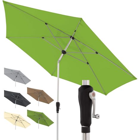 Parasol Alu Crank Ø 330 cm, Vert clair, manivelle, UV 80+ (1/5)