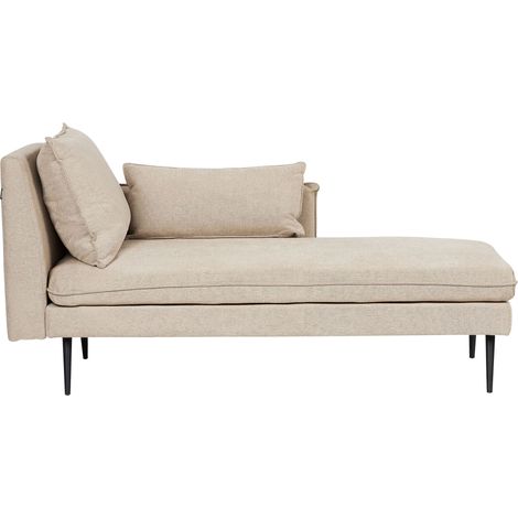 Chaise longue sinistra con cuscini decorativi in tessuto Settee Beige Yerres