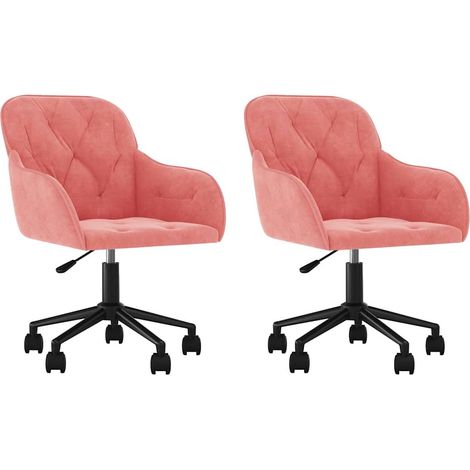 Maison Exclusive - Esszimmerstühle 2 Stk. Drehbar Rosa Samt (1/5)