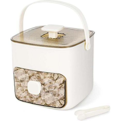 Appuyez sur Type Ice Cube Maker, Box Ice Avec Plateau et Bac de Rangement, 48 Grille Réutilisable Ice en Réseau de Glace pour les Cocktails et le Jus de Café, Idéal pour la Cuisine à Domicile white (1/4)