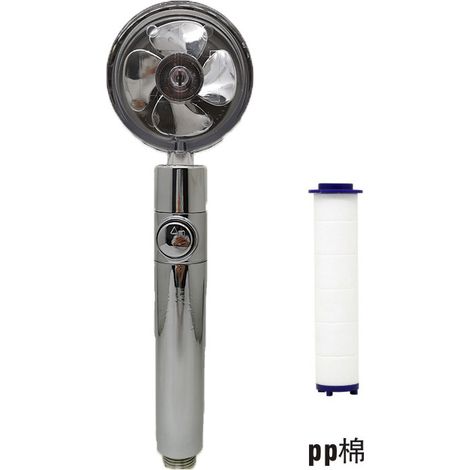 MINKUROW Bcc Cabezal De Ducha De Hélice, Rotación De 360°, Ahorro De Agua, Kit Turboalimentado, Volumen De Agua Ajustable, Cabezal De Ducha Giratorio De Alta Presión Con Filtro E Interruptor De Pausa (1/4)