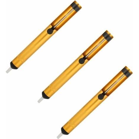 Lot de 3 pistolets à aspiration manuels, pompe à dessouder, ventouse à souder, fer à souder, outil manuel (doré) (1/5)