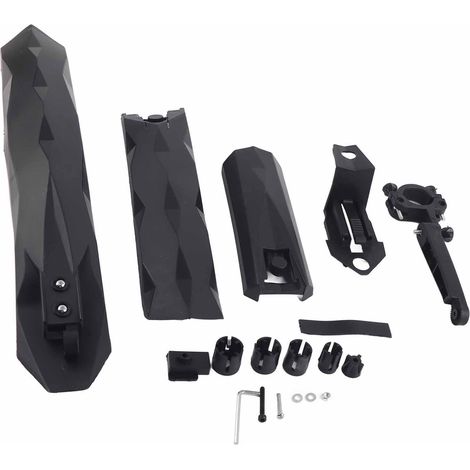 Garde-boue avant et arrière pour vélo avec feu arrière LED, jeu de protections de pneus pour VTT (noir) (1/5)