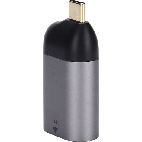Adaptateur USB-C vers port réseau Gigabit RJ45 avec boîtier en alliage d'aluminium pour Windows/Android/OS X (1/5)