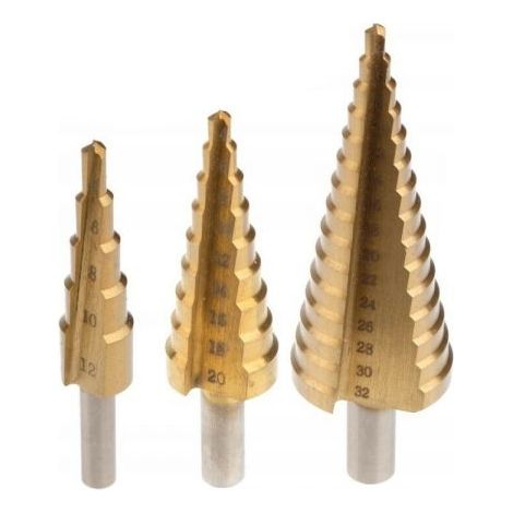 Set di frese coniche a gradini allargafori per trapano 4-12 4-20 4-32mm