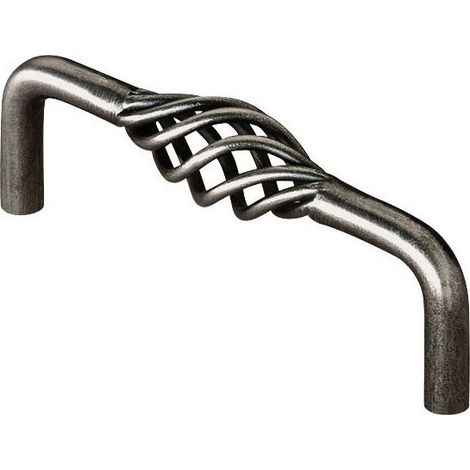 Poignée - Décor : Fer vieilli patiné - Entraxe : 128 mm - Hauteur : 39 mm - Largeur : 19 mm - Longueur : 136 mm - Matériau : Fer - SIRO (1/2)