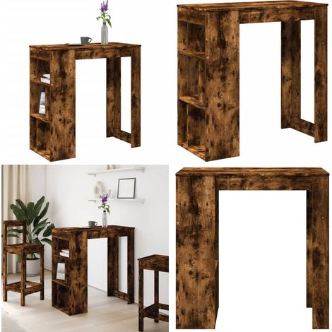 vidaXL Bartisch mit Regal Räuchereiche 102x50x103,5 cm Holzwerkstoff (1/5)