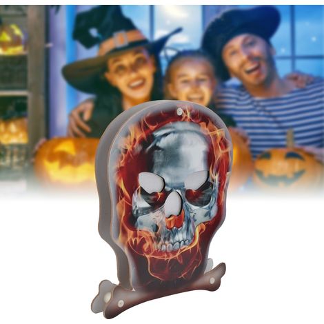 Mini guirlande lumineuse squelette portable à économie d'énergie, ambiance horrifique, LED tête de mort, décoration d'Halloween (1/5)