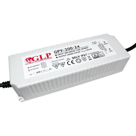 Alimentation LED DC24V 200W 8,3A Étanche IP67 GLP (1/2)