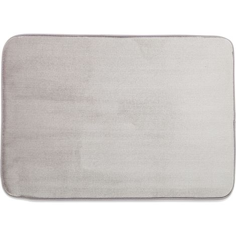 SWEET HOME - Tappeto Bagno Antiscivolo in Foam Assorbente Ideale anche come Tappeto Camera da Letto e Cameretta Bambina e Bambino, Tappetino Bagno Morbido e Lavabile - Tappeto Cucina 70x50, Frost Grey (1/4)