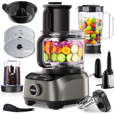 Robot de cuisine YASHE HGM-410 11-en-1, 1300 W, bol 2,5 L, blender 1,5 L, 3 vitesses et pulse (1/5)