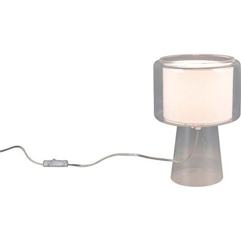 Lampe design, Lampe de table verre et tissu Rocka Transparent en Verre, TRIO (1/5)