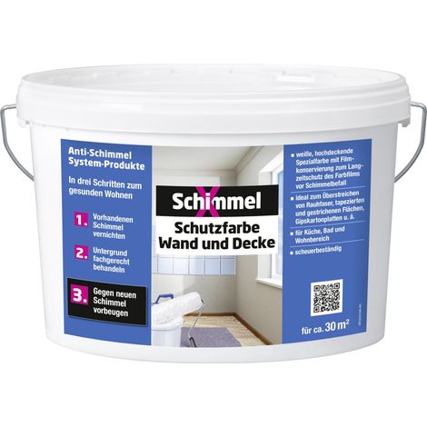Schimmel-X Schutzfarbe Wand und Decke 5 L weiß Schimmelentferner