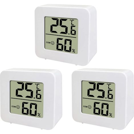 6 pièces Mini Thermomètre pour Intérieur, Raumthermomètre Numérique Intérieur, Feuchtemessgerät Température Moniteur pour Intérieur