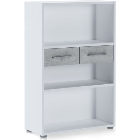 Libreria bassa effetto legno finitura larice cm. H.123xL.80xP.35,5