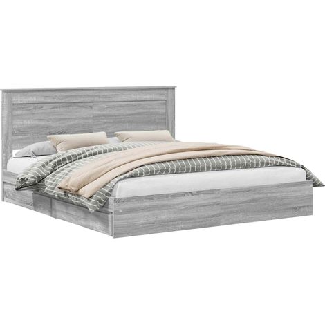 Maison Exclusive - Cama con almacenamiento con cajón Gris Sonoma (1/5)
