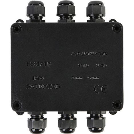 IP68 Waterproof Junction Box, Outdoor Waterproof Junction Box, 4-Way Cable Connector Box for 9-12mm Cables (1/4)