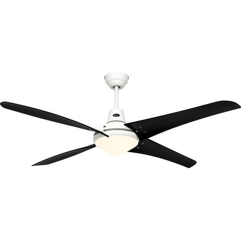 Ceiling Fan Mirage White-Black with Light & Remote