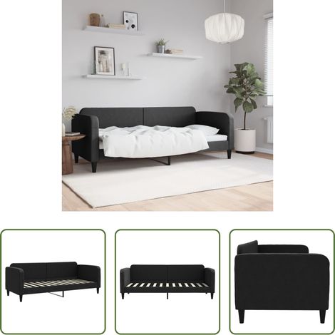 Schlafsofa - Tagesbett Schwarz 80x200 cm Stoff (1/5)