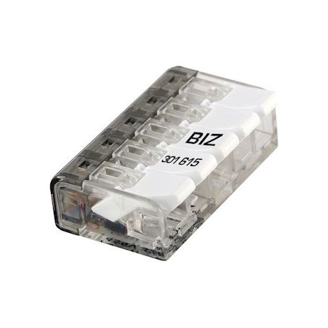 borne de connexion - a leviers - 5 entrées - bizwing - 0.2 à 4 mm2 - boite de 25 - bizline 301615