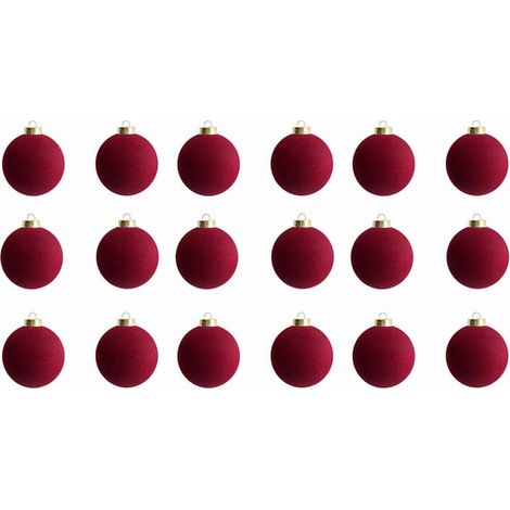 Boule De Noël - Boule Flocée 8,3 Cm - Décoration Arbre De Noël - 18 Pièces (1/2)
