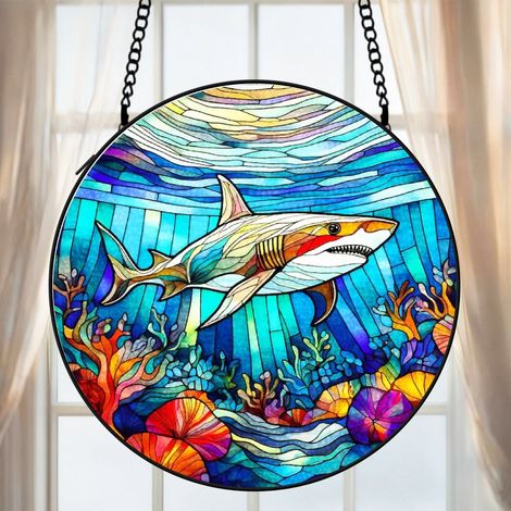 Attrape-soleil vitrail animal 20 cm décoration suspendue fenêtre oiseau lumineux cadeau Noël (1/5)