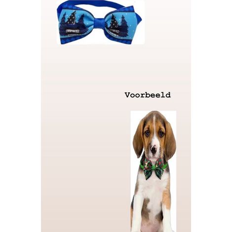Nœud papillon bleu à motif arbres - Pour chien et chat - Accessoire de fête pour animaux (1/5)