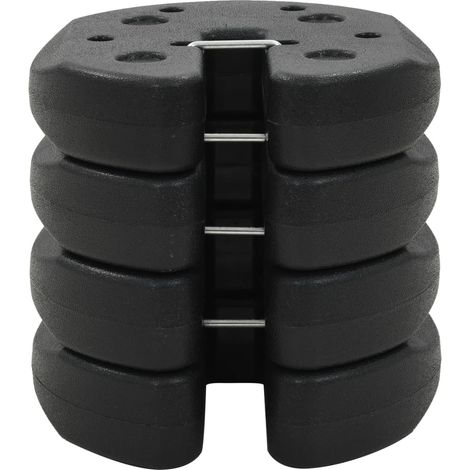 Plaques de poids pour belvédère lot de 4 – Dimensions 220 x 30 mm – Béton avec revêtement plastique – Résistantes aux intempéries – Inlife - NOIR 220 X