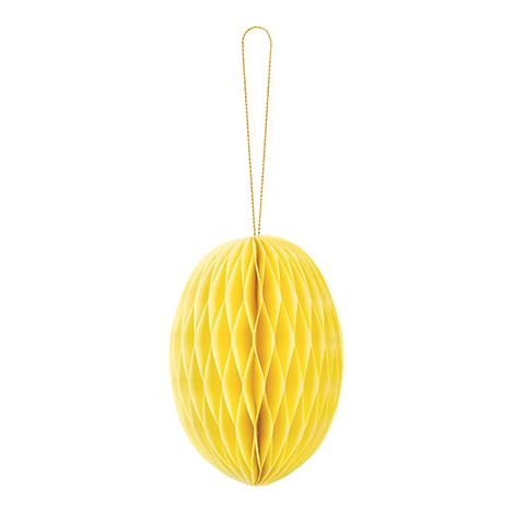 Decoración de papel nido de abeja Huevo, amarillo, 12 cm (1/5)