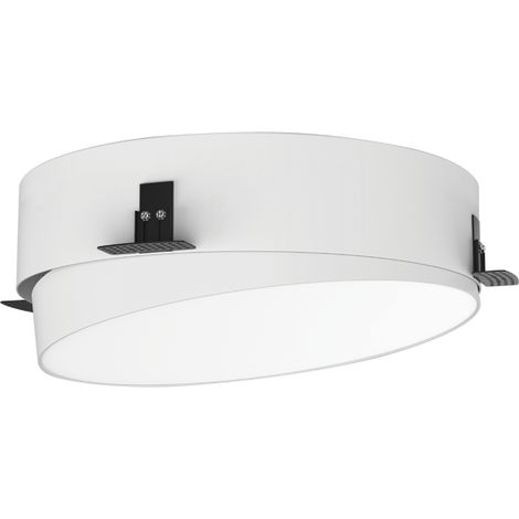 Plafonnier LED Orientable Trimless D320 36W CCT IRC90 Variable Blanc Sablé ZAMBELIS 25211 - 100 deg - Switch 2700-3200-4000K