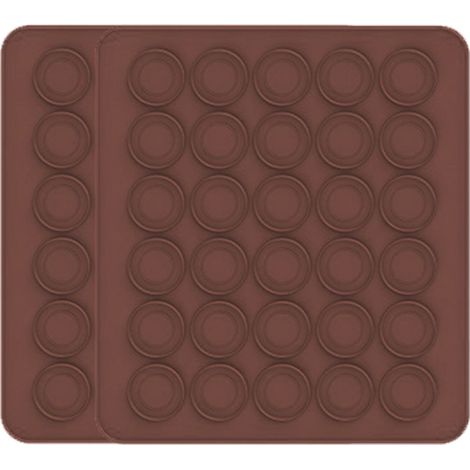 2 Silikon-Backmatten, 30 Mulden, geeignet für Macarons, Silikonformen, Antihaft-Macaronformen (1/5)