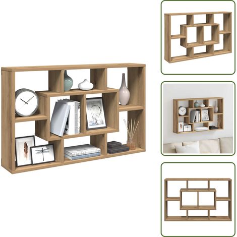 Wandregal Artisan-Eiche 85x16x52,5 cm Holzwerkstoff - Wandregal - Wandregale - Wandablage - Schweberegal (1/5)